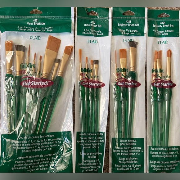 Other - NEW 18 Plaid Folk Art One Stroke Donna Dewberry Paint Brushes